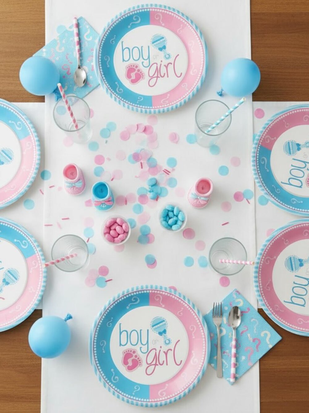 Forum Novelties Gender Reveal Plates Baby Shower Party Supplies 8 Count